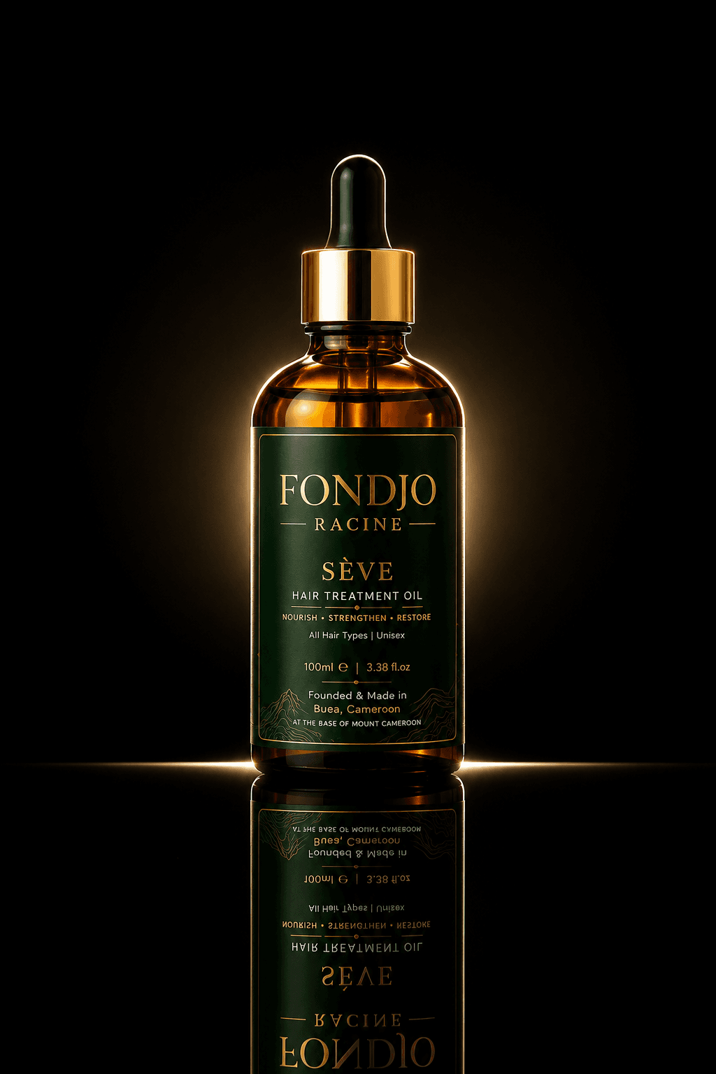 Sève Racine bottle, Maison Fondjo botanical hair oil